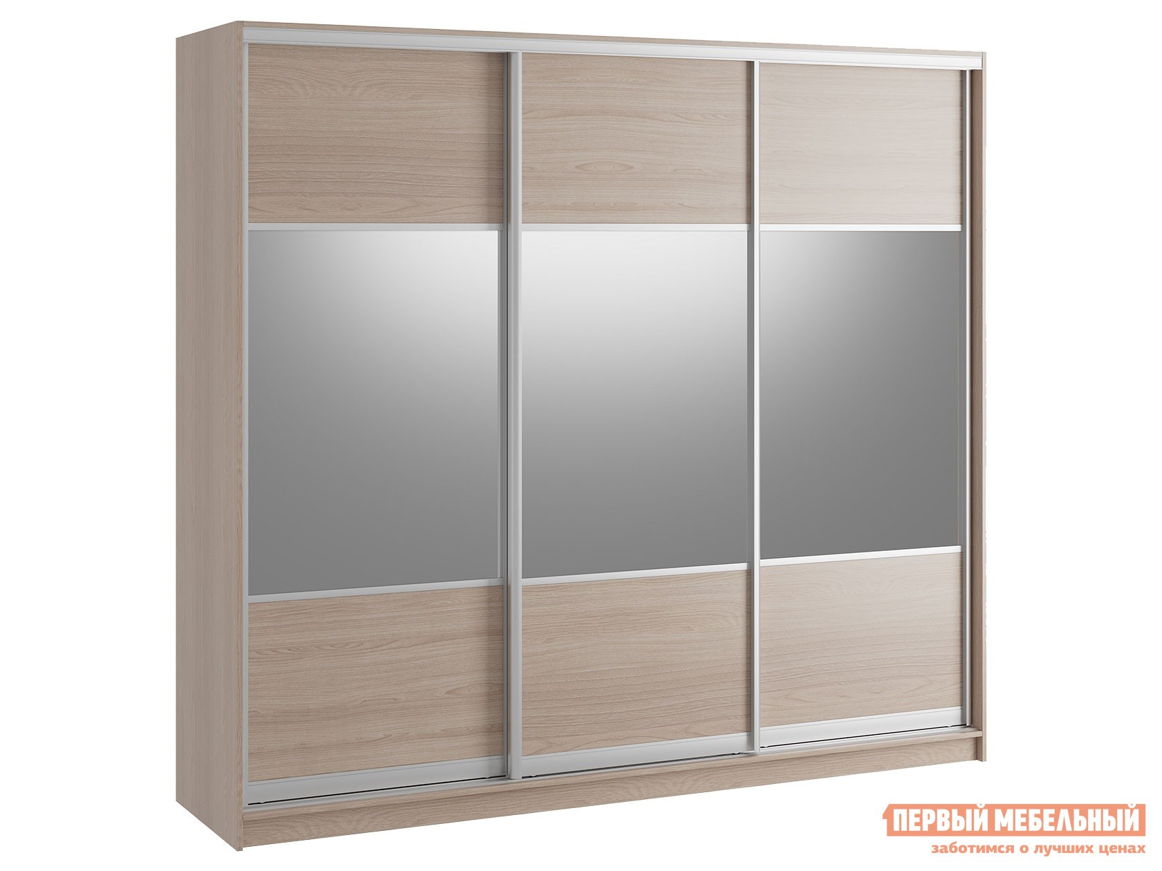 Шкаф-купе  Командорс П2 Ясень Шимо светлый, 2400 мм, 2200 мм, 450 мм, Стандарт