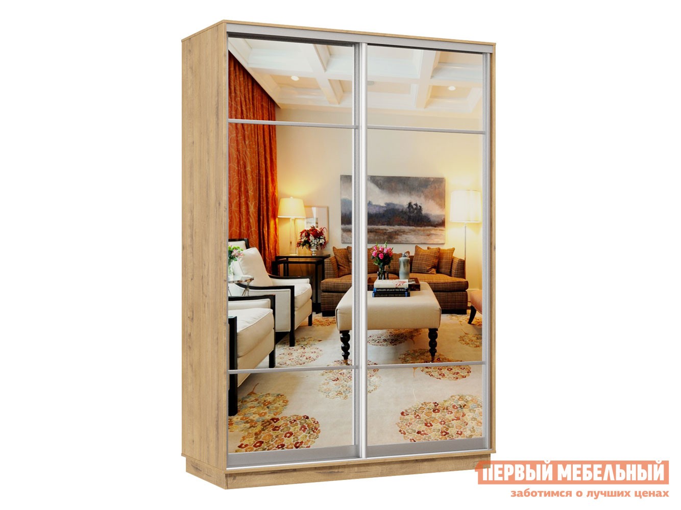 Шкаф-купе  Маршал Лайт Бунратти / Зеркало, 1000 мм, 2200 мм, 600 мм