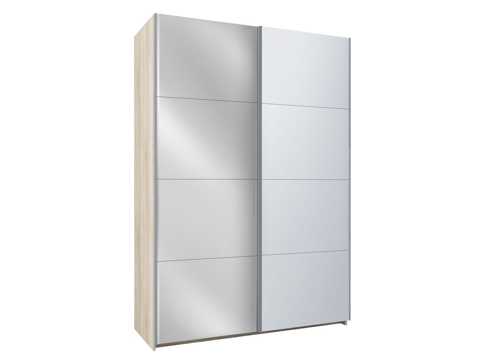 Шкаф-купе  Фортуна 2.2 Дуб Сонома / Белый / Зеркало, 1600 мм «Наполнение №2»