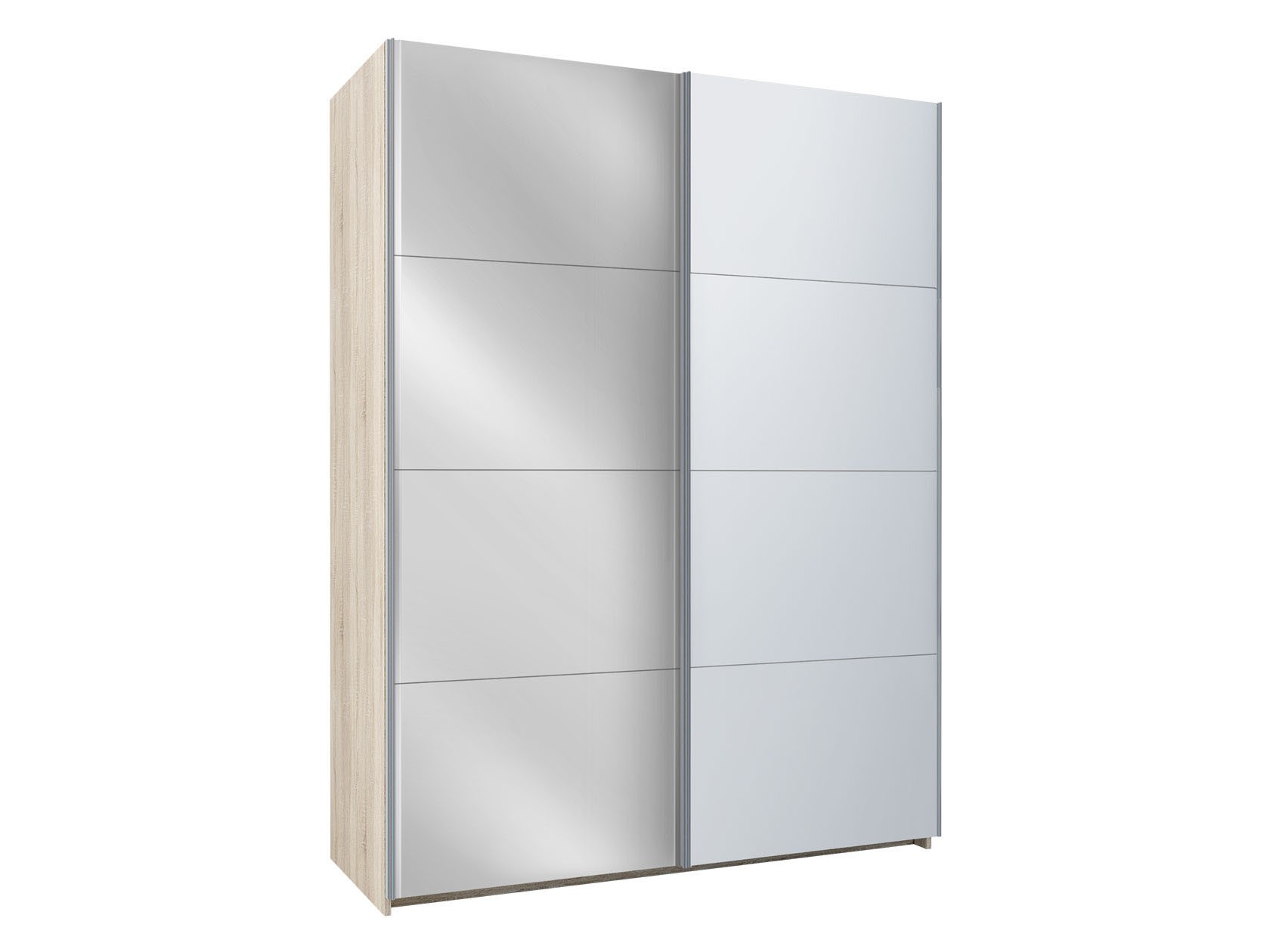 Шкаф-купе  Фортуна 2.2 Дуб Сонома / Белый / Зеркало, 1800 мм «Наполнение №2»
