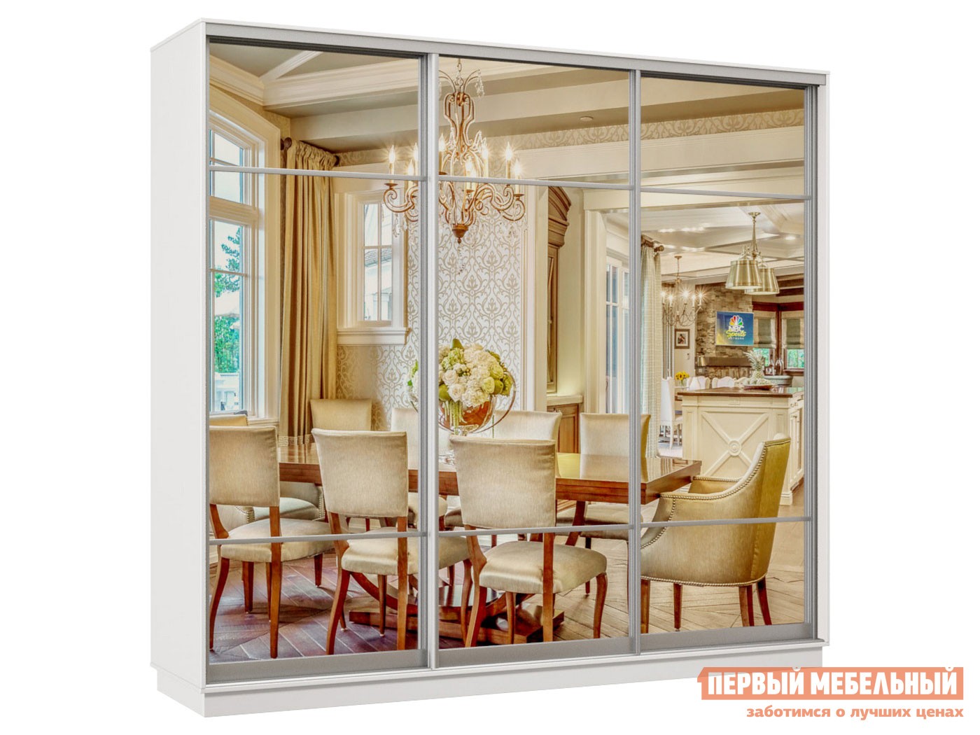 Шкаф-купе  Маршал Лайт 24, Маршал Лайт 36, Маршал Лайт 60 Белый / Зеркало, 2400 мм