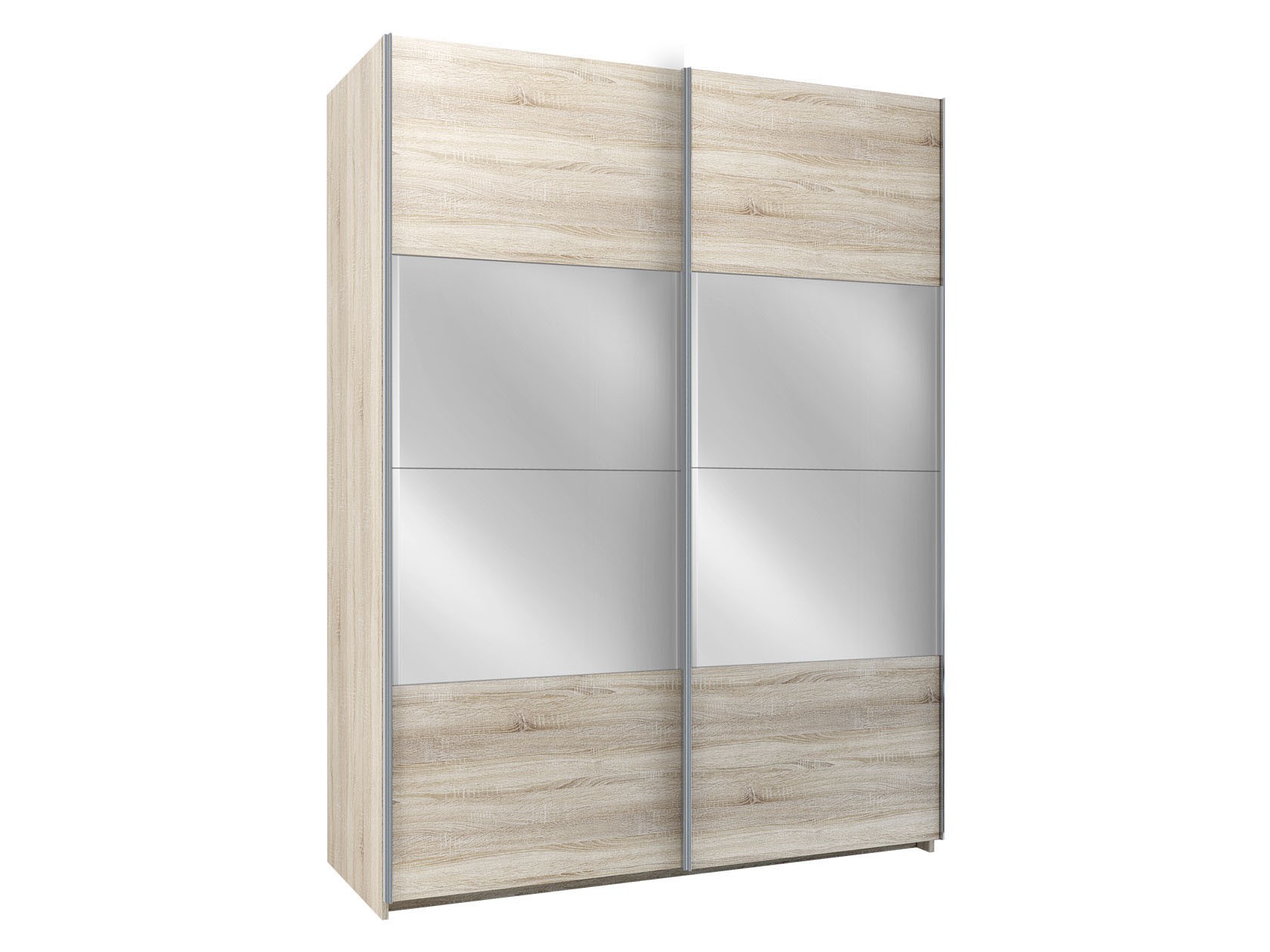 Шкаф-купе  Фортуна 3.2 Дуб Сонома / Зеркало, 1800 мм «Наполнение №2»
