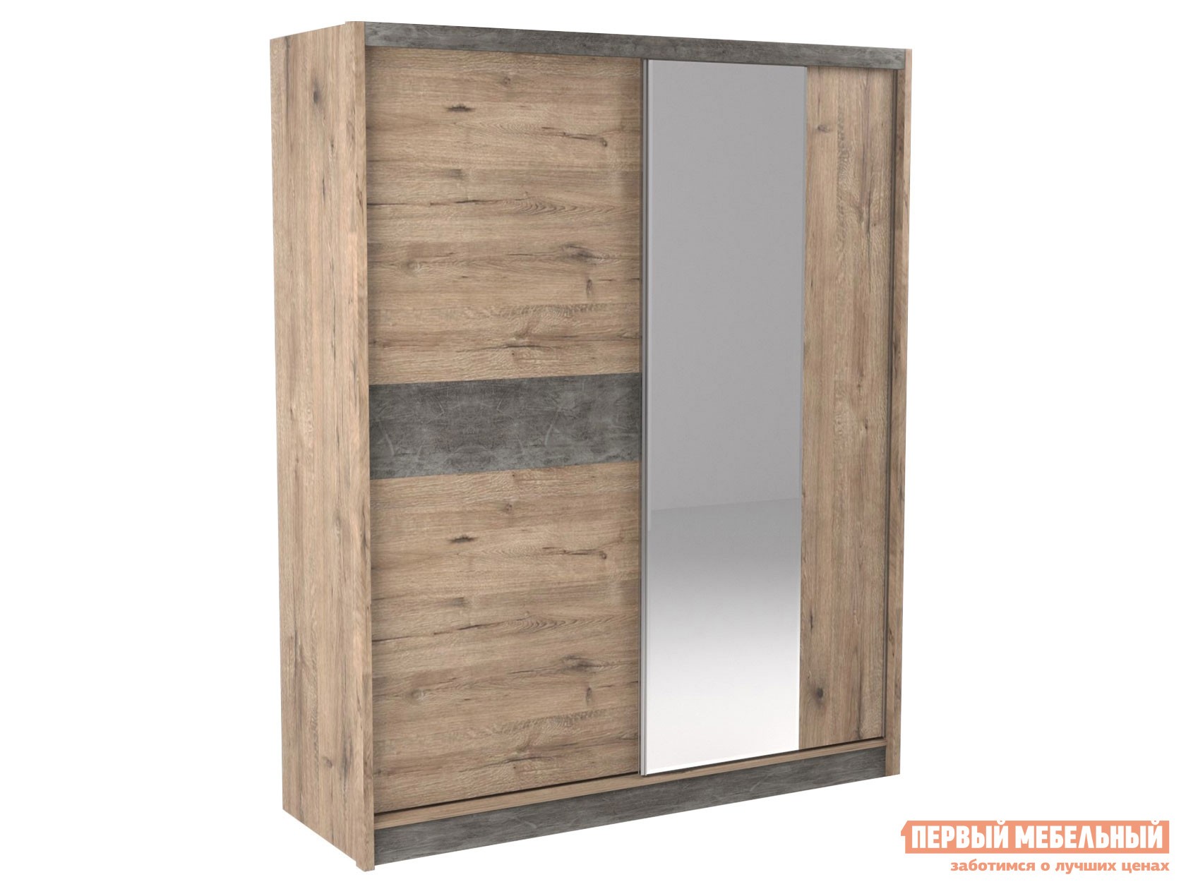 Шкаф-купе  Денвер Дуб Веллингтон / Камень темный, Без дополнительных полок, Высота 2200 мм