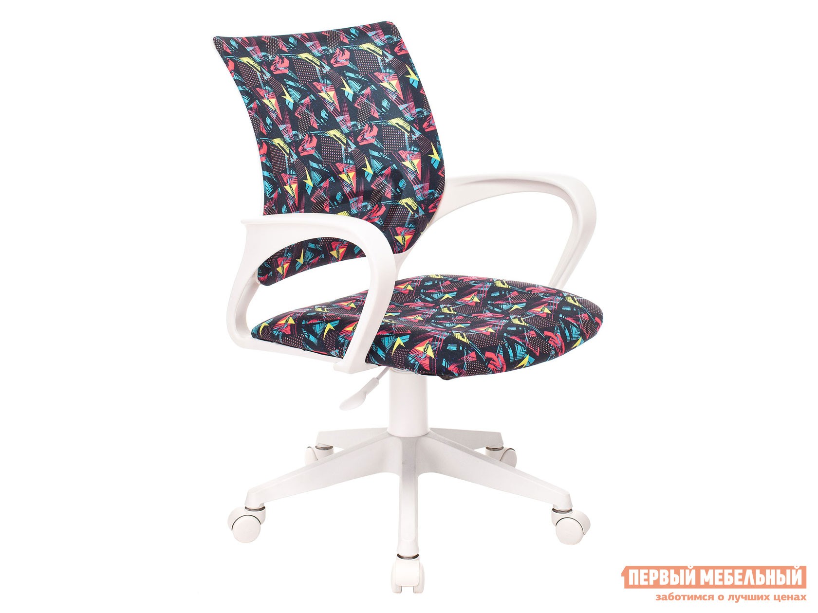 Детское компьютерное кресло  BUROKIDS 1 Белый / Геометрия, ткань