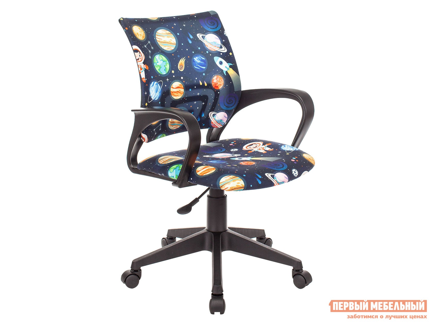 Детское компьютерное кресло  BUROKIDS 1 Черный / Космонавт, ткань