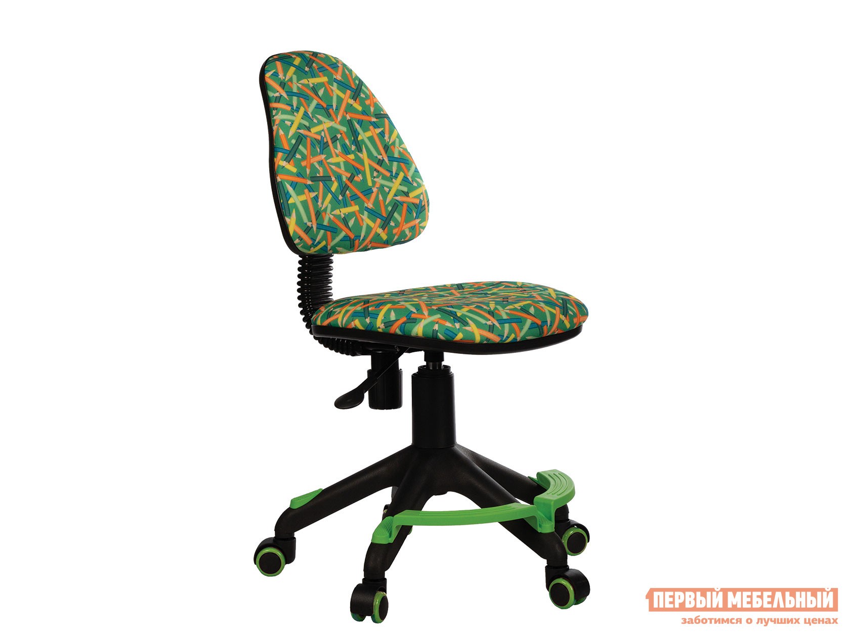Детское компьютерное кресло  KD-4-F Зеленый карандаш, ткань