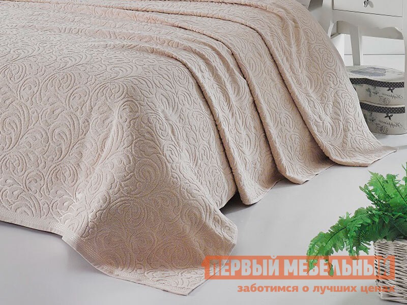 Плед-покрывало  Эсра махровое бежевое Бежевый, махровый, 1600 Х 2200 мм