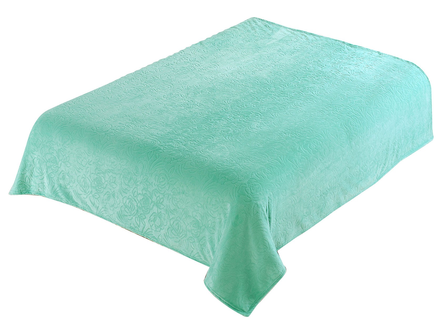 Плед  Розы на мятном 3148, мятный