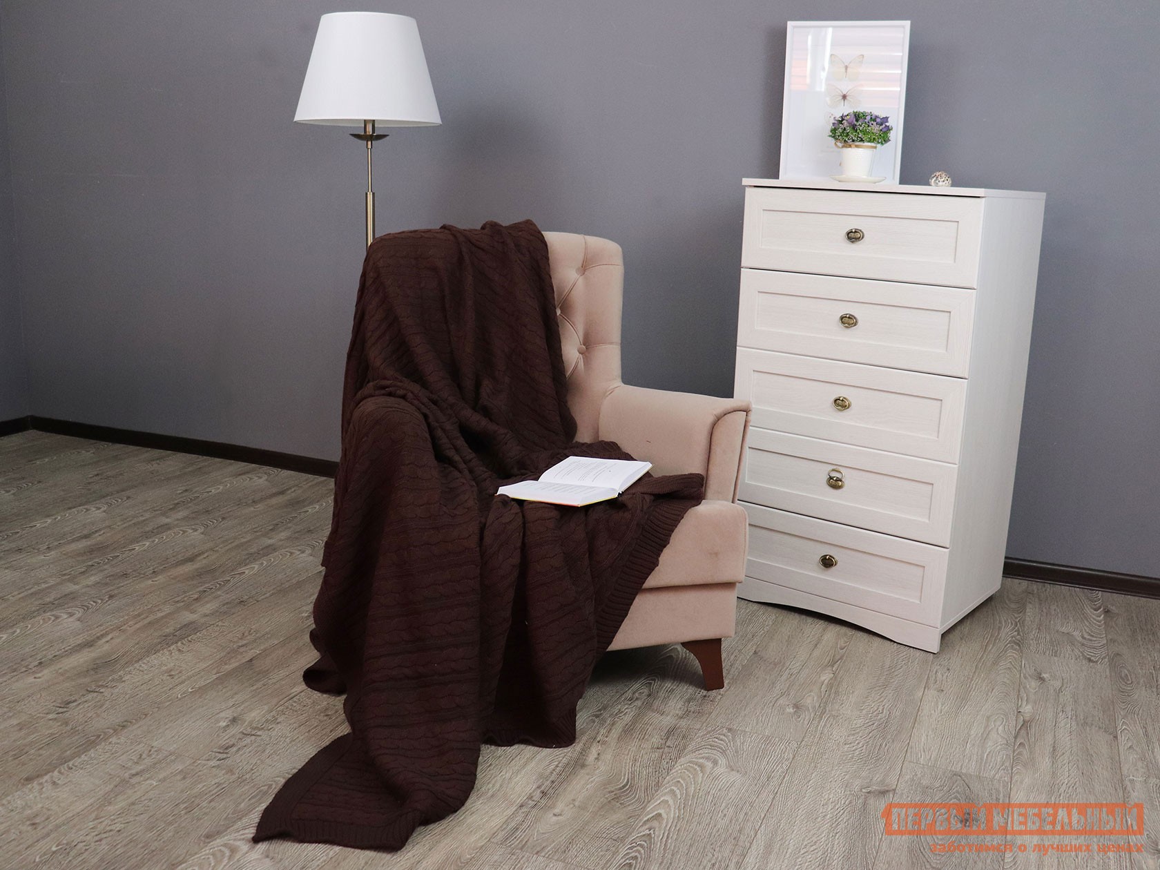 Плед  Мольто коричневый 150 х 200 см, 9274 / 9276, темно-коричневый