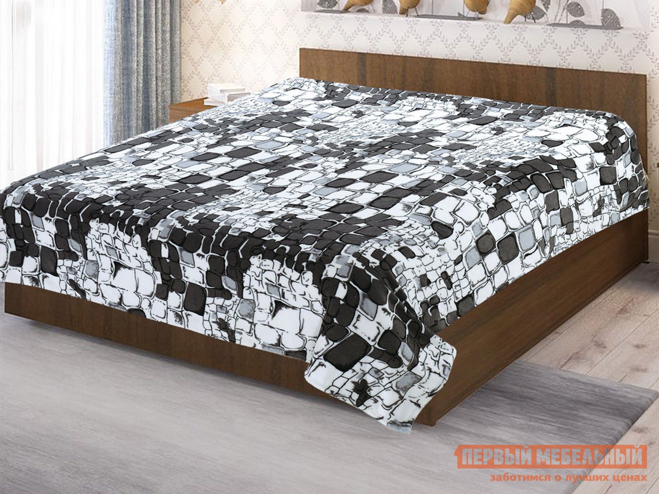 Плед  Черно-белые камешки 200 х 220 см, 21190 / 85721 / 86654, черно-белый