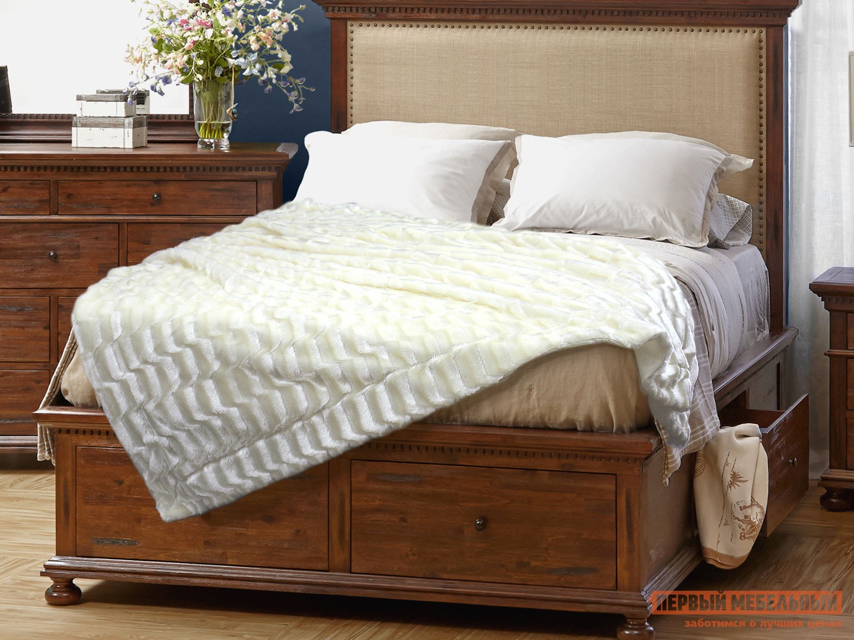 Плед  Буэнос Ночес Молочный, искусственный мех