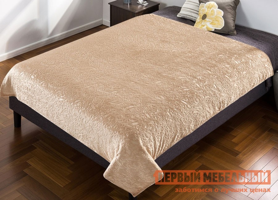 Плед  Лаура Бежевый, узоры, фланель, 1500 Х 2000 мм