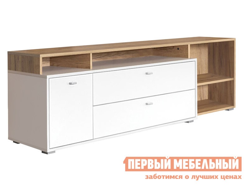 ТВ-тумба  Бель Дуб золотой / Белый