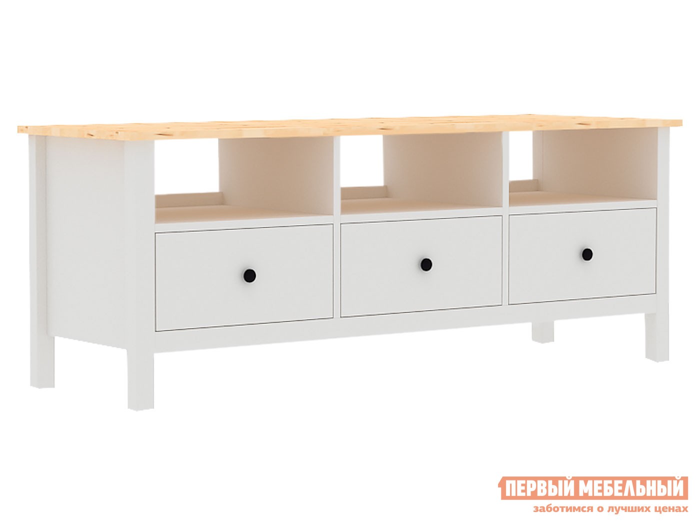 ТВ-тумба  Хемнэс Белый / Натуральный, сосна
