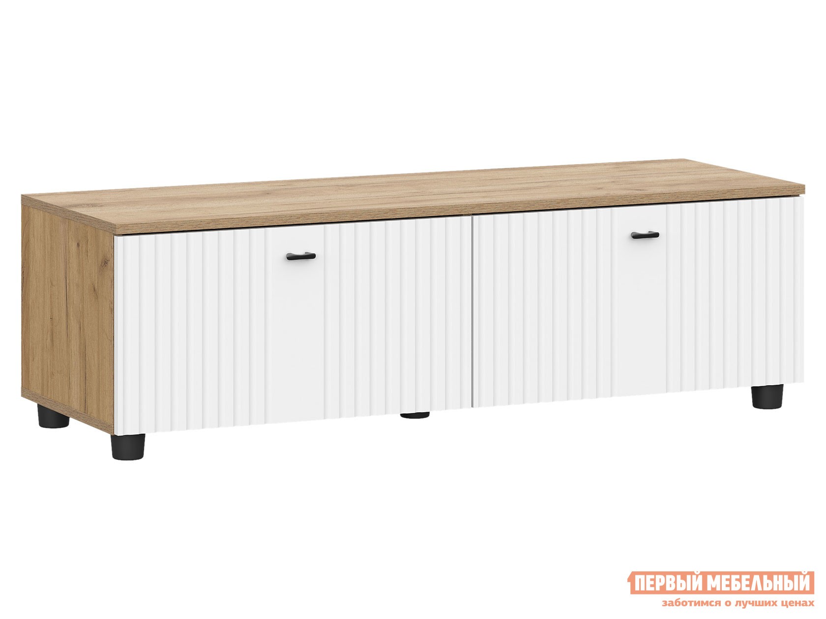 ТВ-тумба  Милан Дуб золотой / Белый матовый