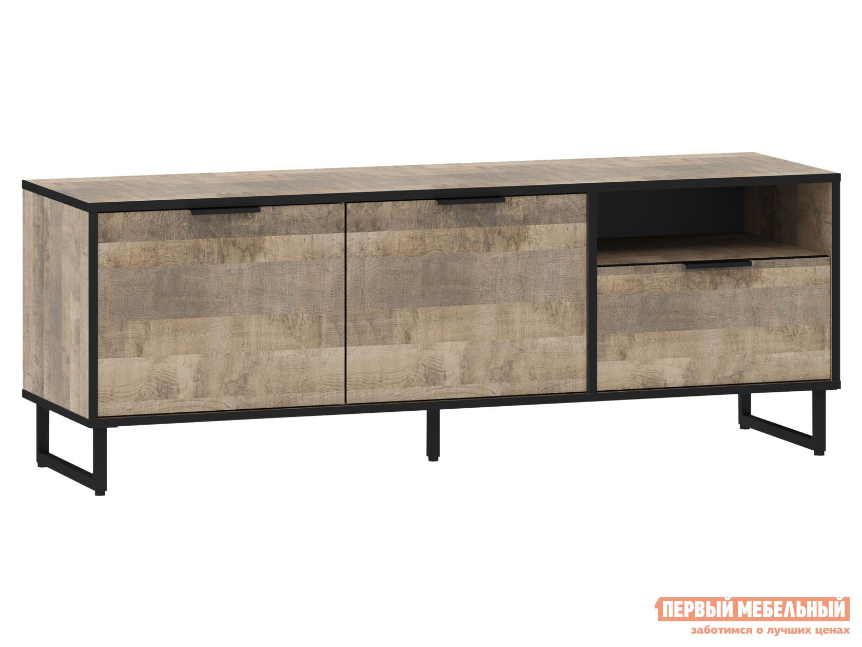 ТВ-тумба  Фолк Дуб Гранж песочный / Черный