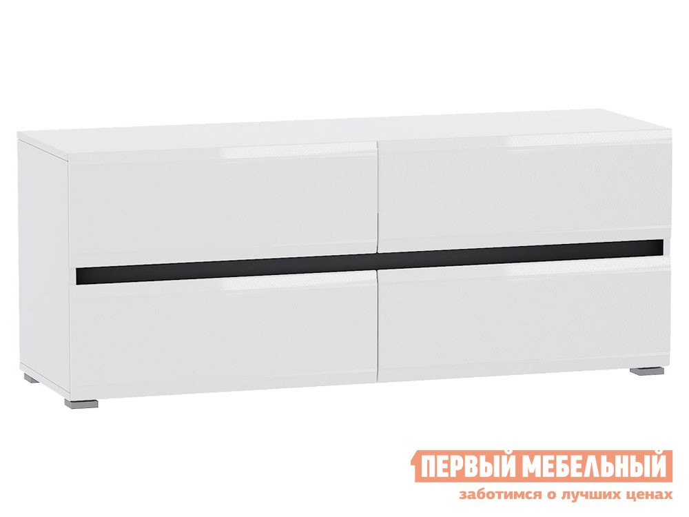 ТВ-тумба  Сидней Белый / Белый глянец / Черный