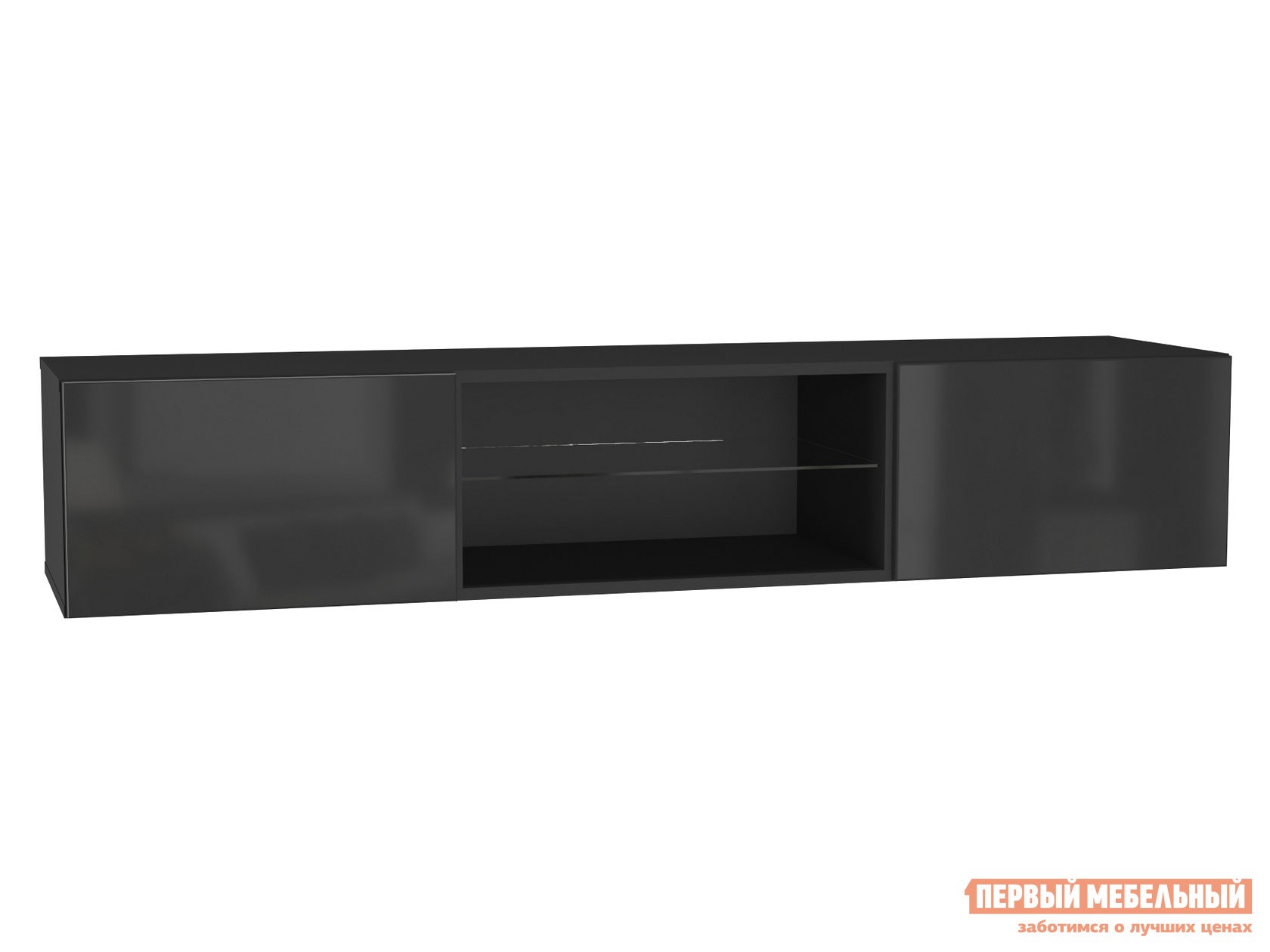 ТВ-тумба  Поинт Черный / Черный глянец, Без блока питания