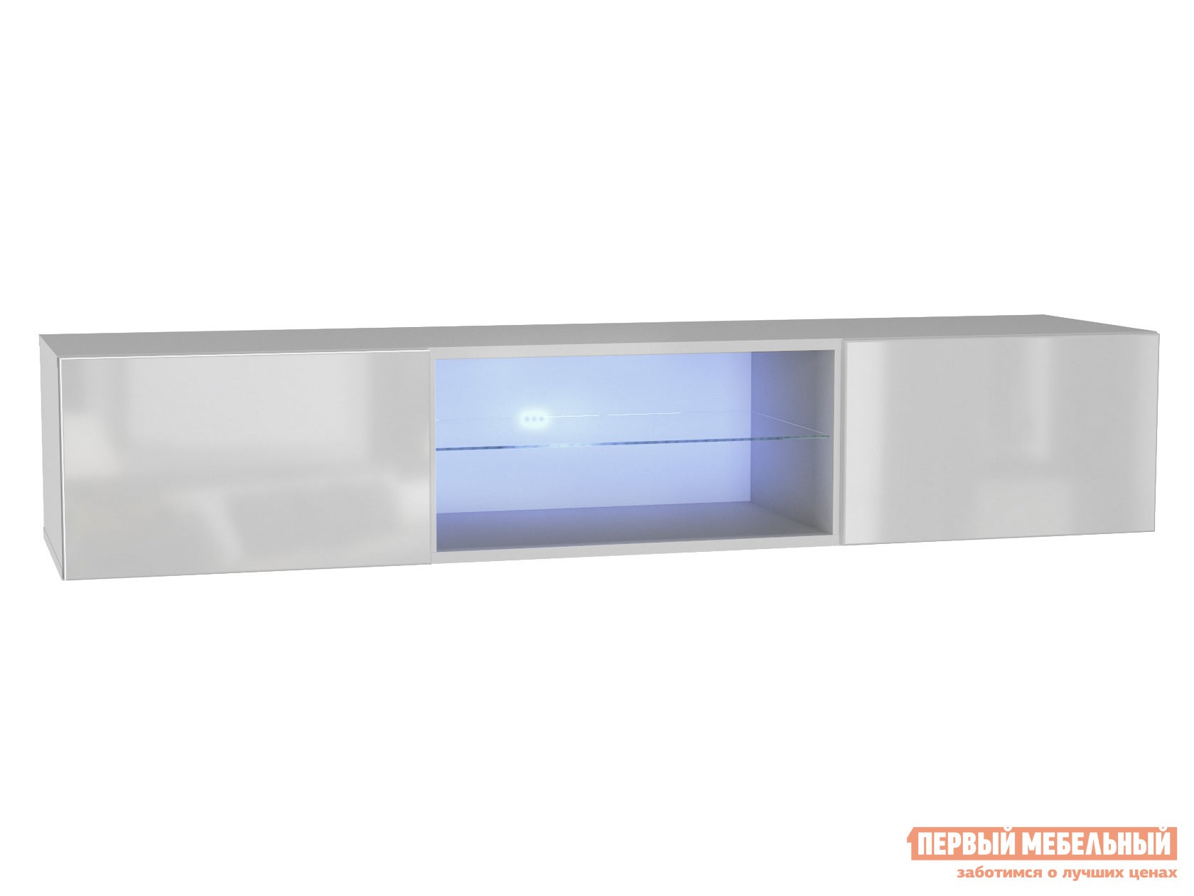 ТВ-тумба  Поинт Белый / Белый глянец, С блоком питания