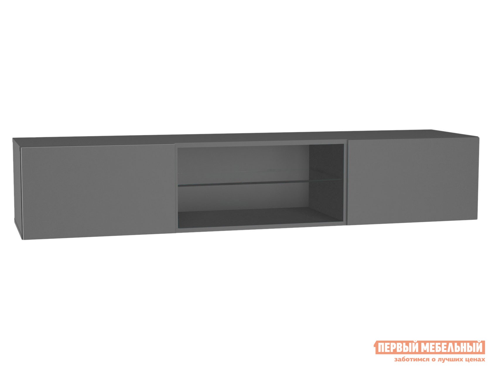 ТВ-тумба  Поинт Серый графит / Стекло, Без блока питания