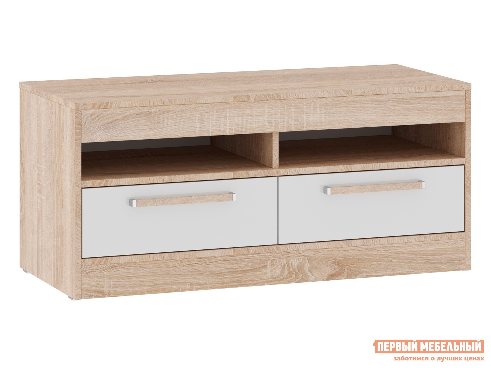 ТВ-тумба  Оксфорд Лайт Дуб Сонома / Белый глянец