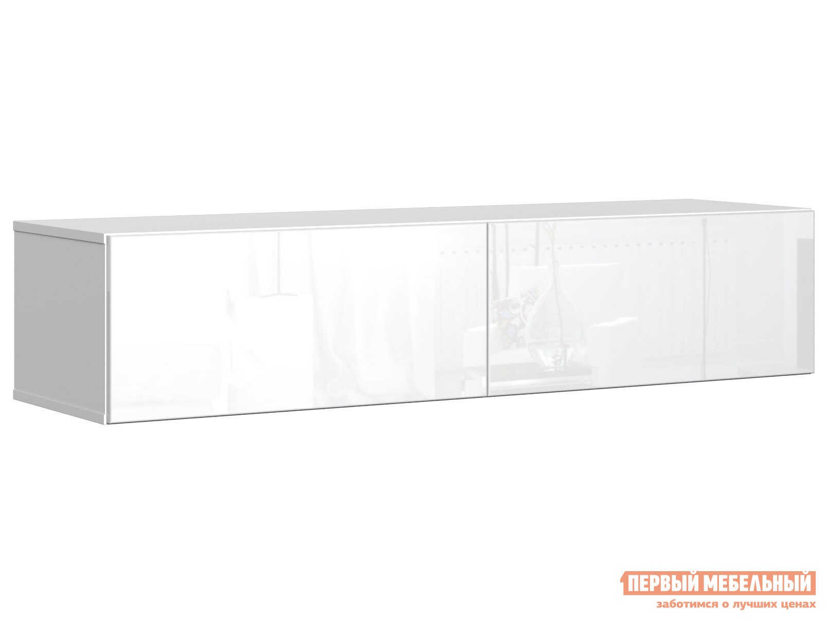 ТВ-тумба  Сомеро Белый, 1400 мм, Белый глянец