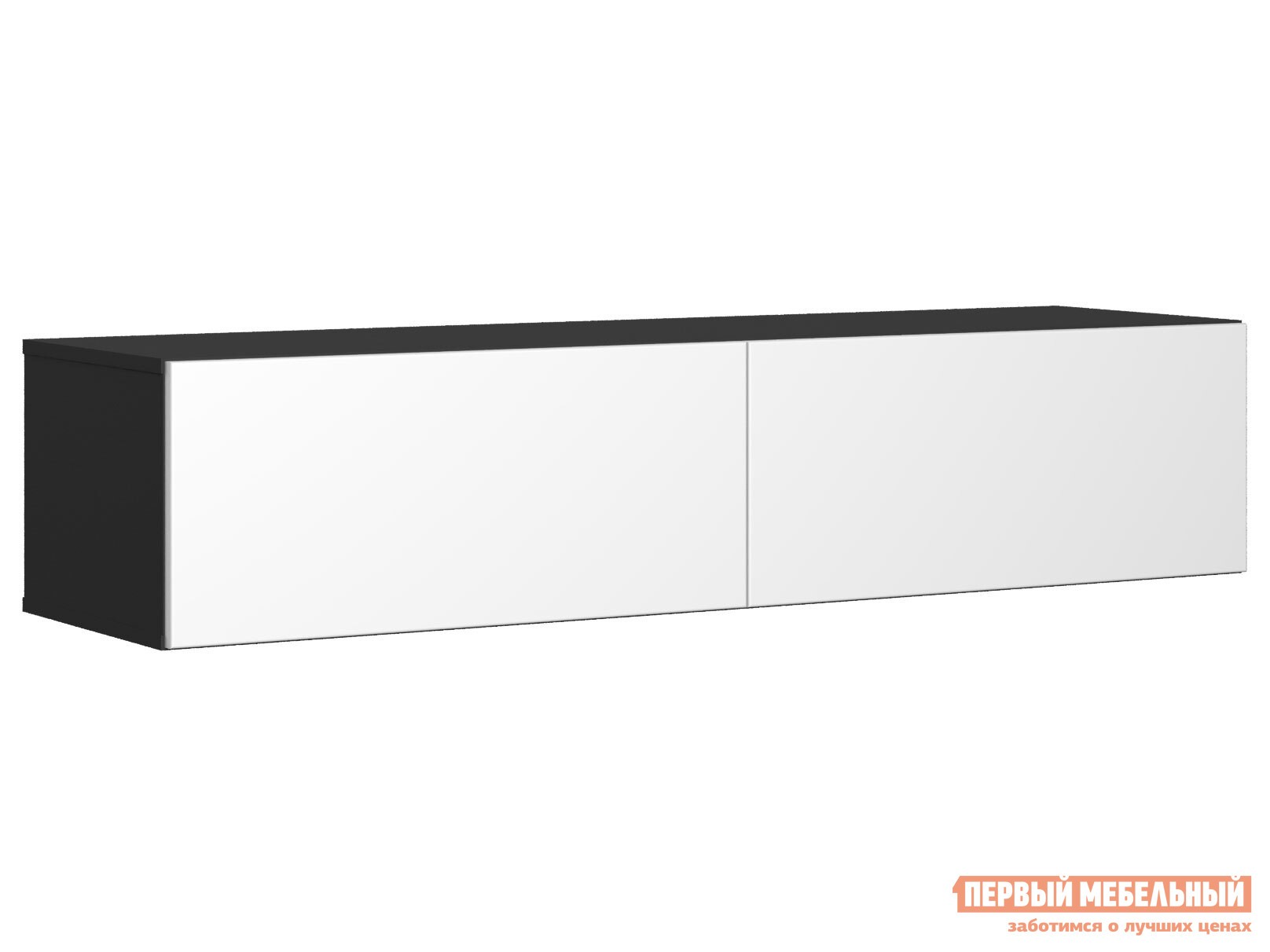 ТВ-тумба  Сомеро Черный, 1400 мм, Белый