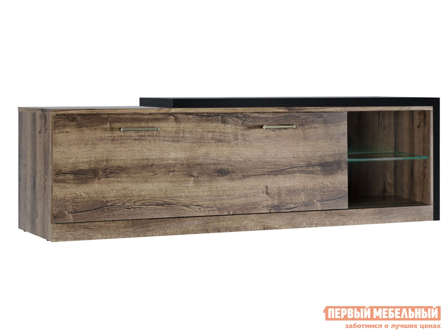 ТВ-тумба  Джагер Дуб монастырский / Черный, С подставкой, Без подсветки
