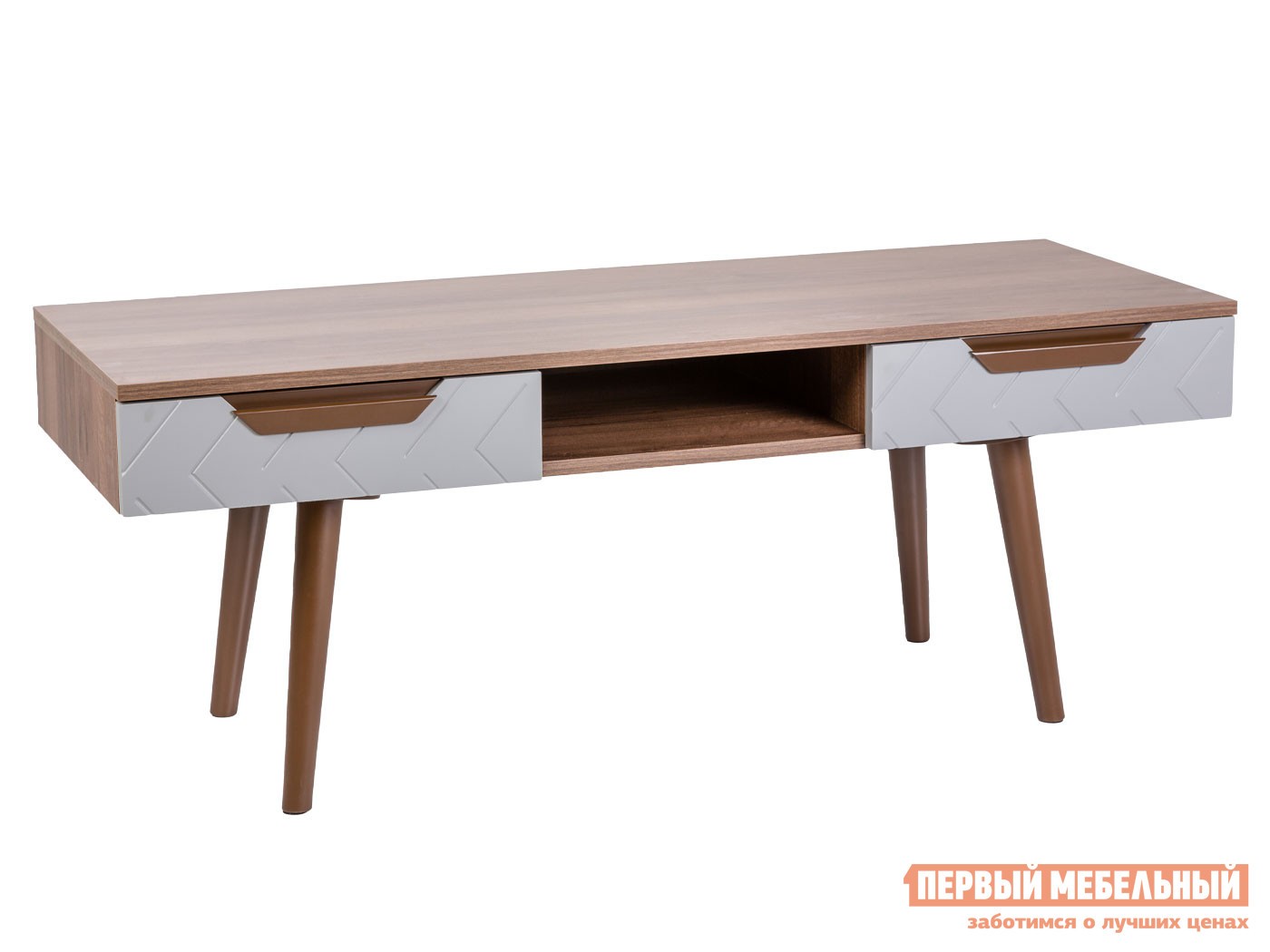 ТВ-тумба  Сканди Орех Табак / Серый матовый