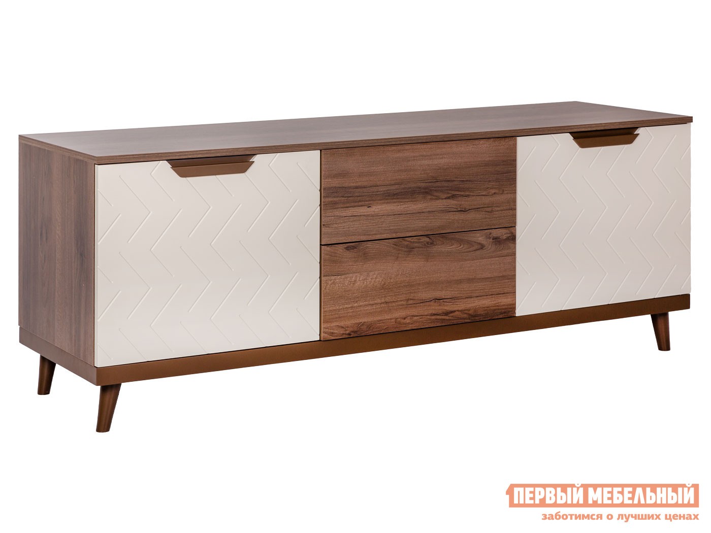 ТВ-тумба  Сканди Орех Табак / Бежевый