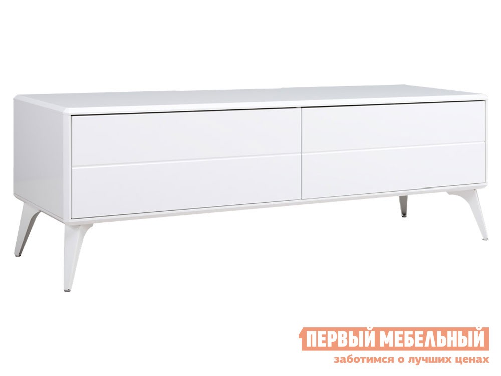 ТВ-тумба  Спейс Белый / Белый глянец, Большая