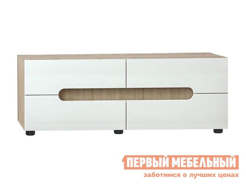 ТВ-тумба  Палермо С Ясень Шимо светлый / Белый глянец