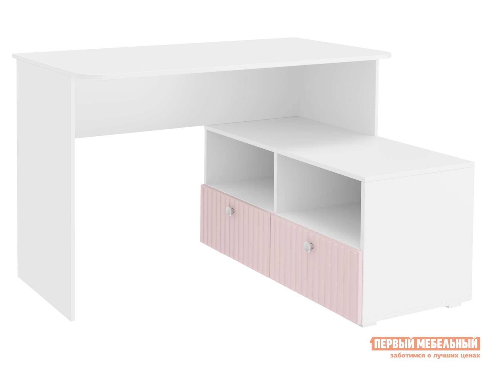 Детский письменный стол  Алиса угловой Розовый / Белый