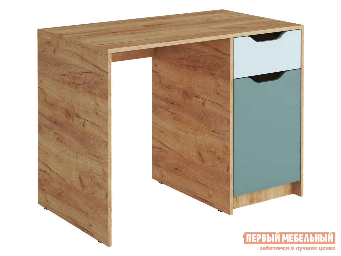 Детский письменный стол  Рич Дуб Крафт золотой / Мята / Сумеречный голубой