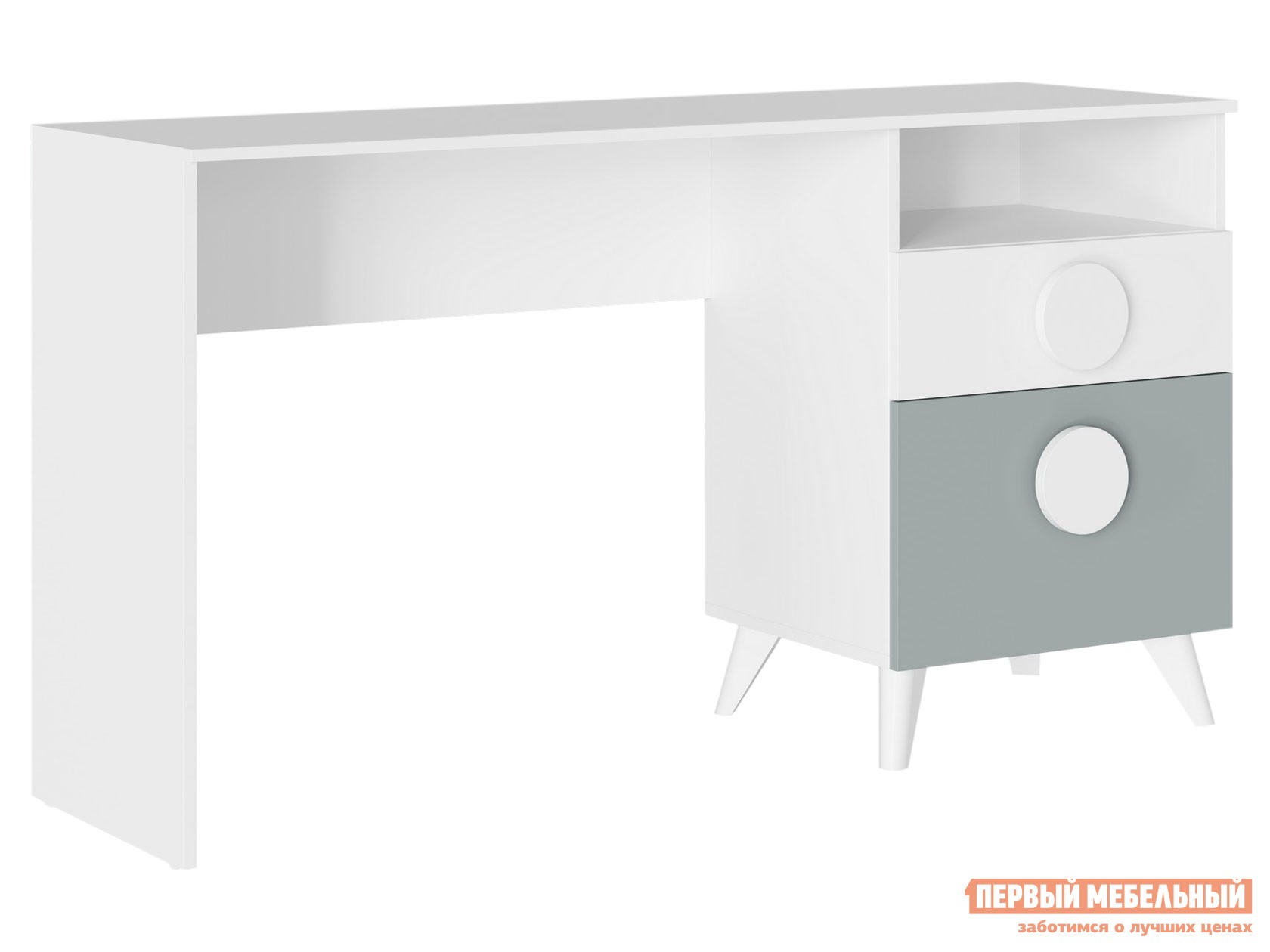 Детский письменный стол  КУБО СП-001 Белый / Грин Грей Софт