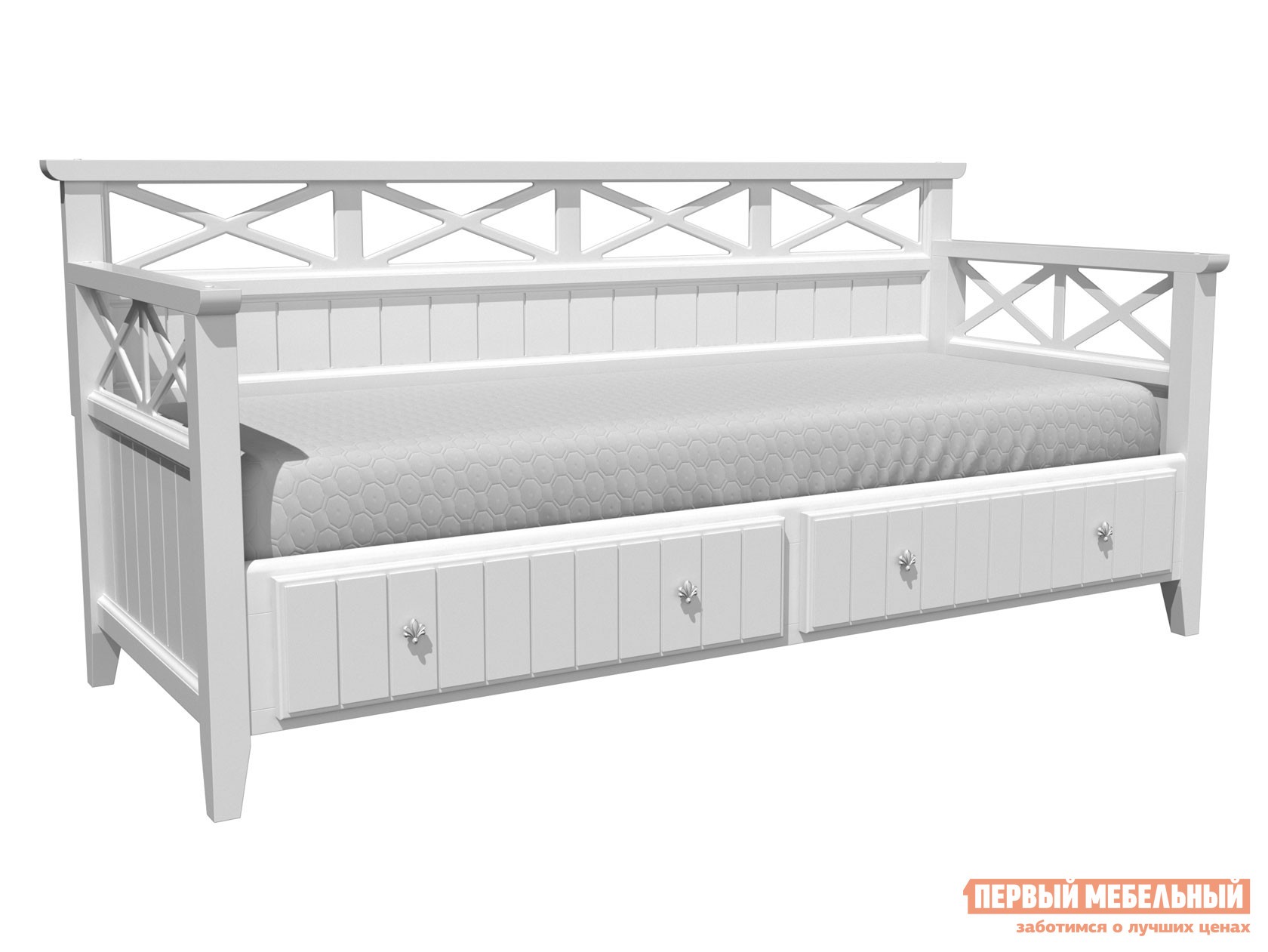 Односпальная кровать  Дакота Белый античный