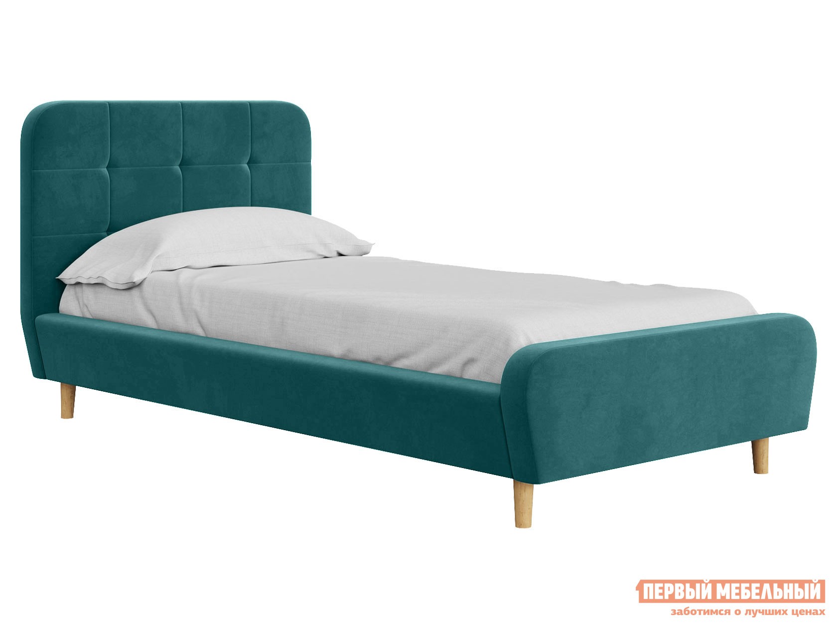 Односпальная кровать  Эрика Изумрудный, велюр