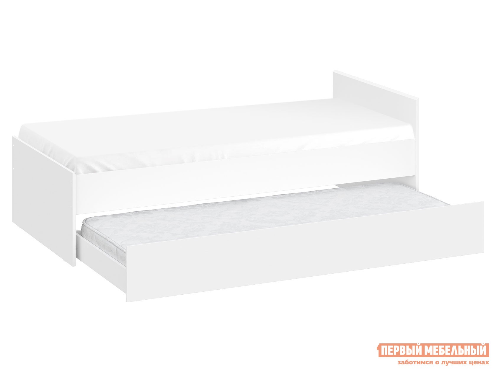 Односпальная кровать  Токио Белый текстурный, С анатомическим основанием, С выкатной секцией