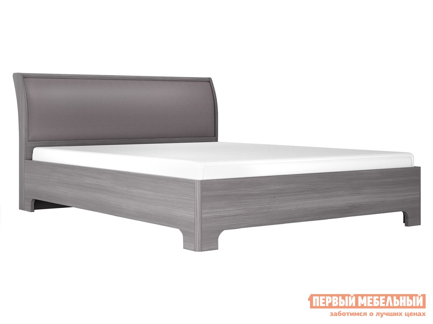 Односпальная кровать  Парма Нео Люкс Лиственница темная / Экокожа дила, 120х200 см