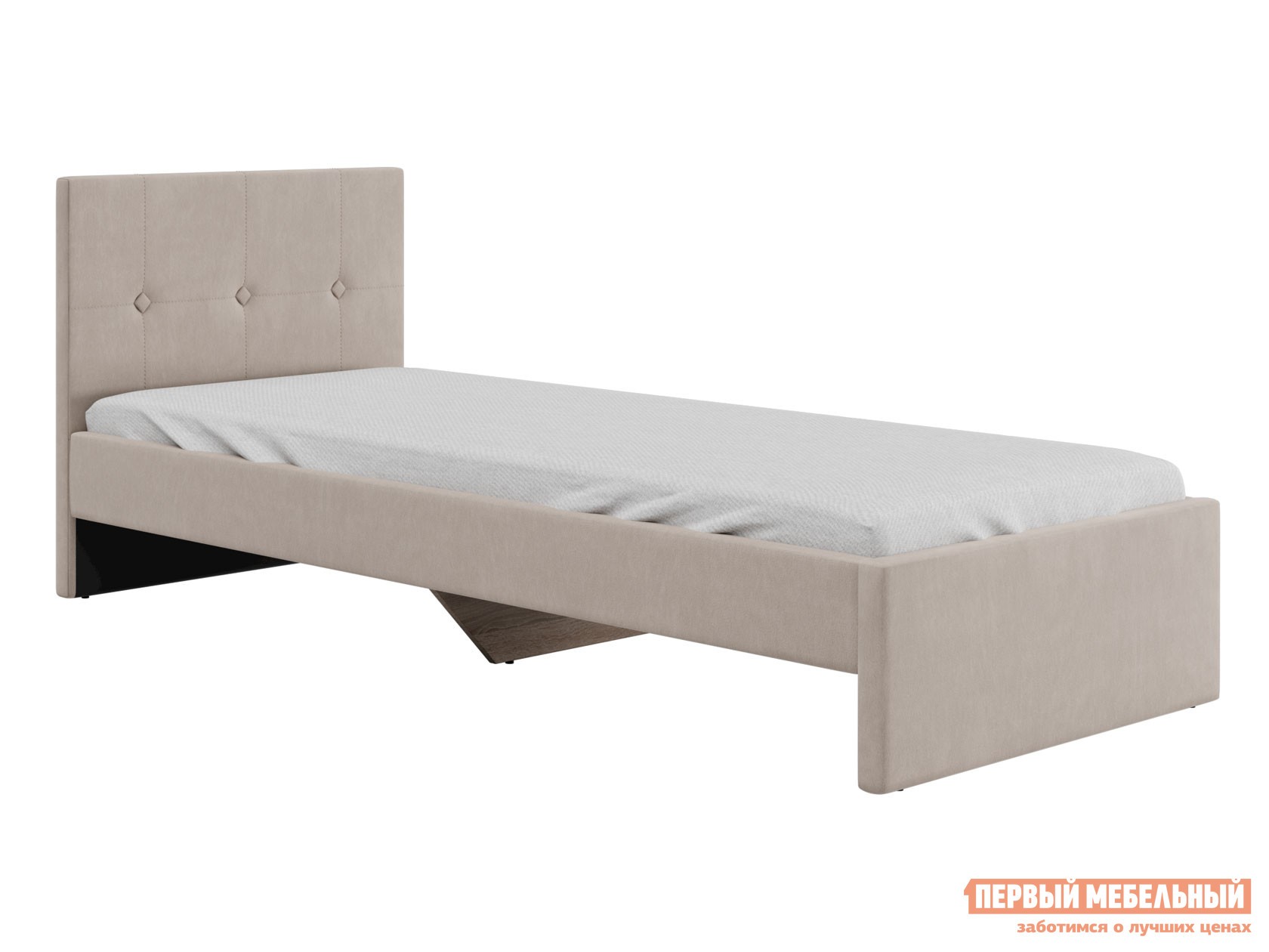 Односпальная кровать  Николь Светло-бежевый, велюр