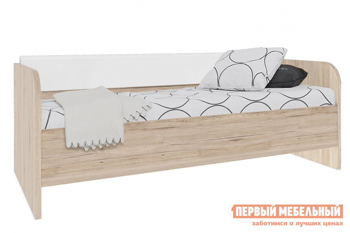 Детская кровать  Оксфорд Дуб Санремо / Белый, Со вставкой