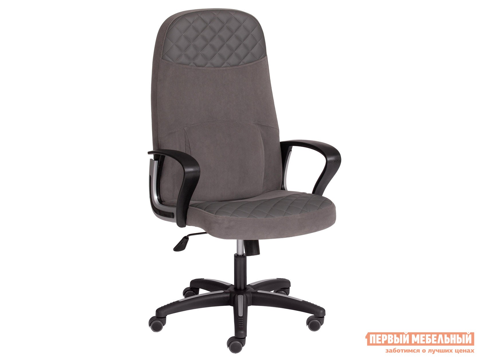 Офисное кресло  ADVANCE Серый, флок, иск.кожа