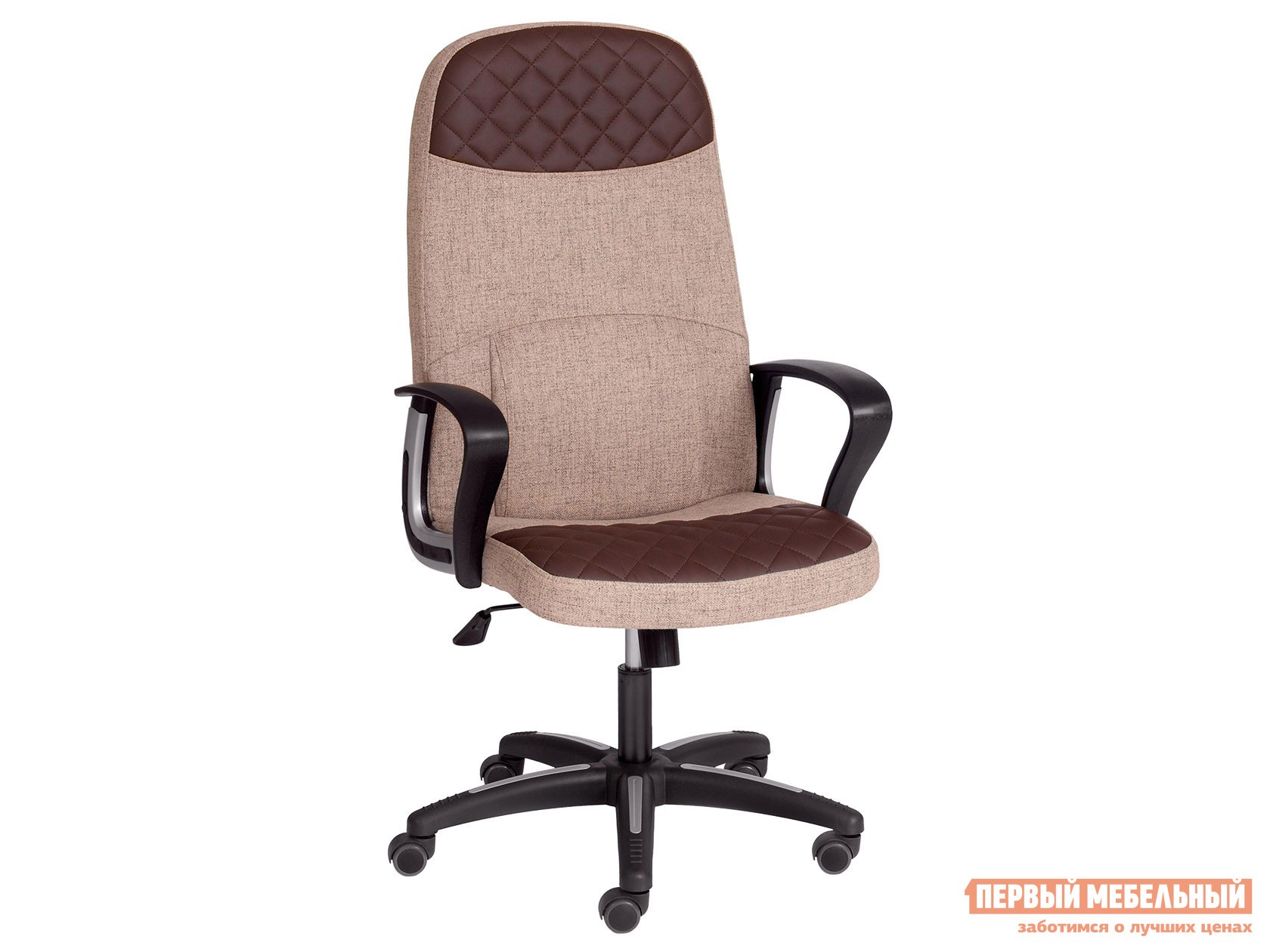 Офисное кресло  ADVANCE Светло-коричневый, ткань / Коричневый, иск.кожа