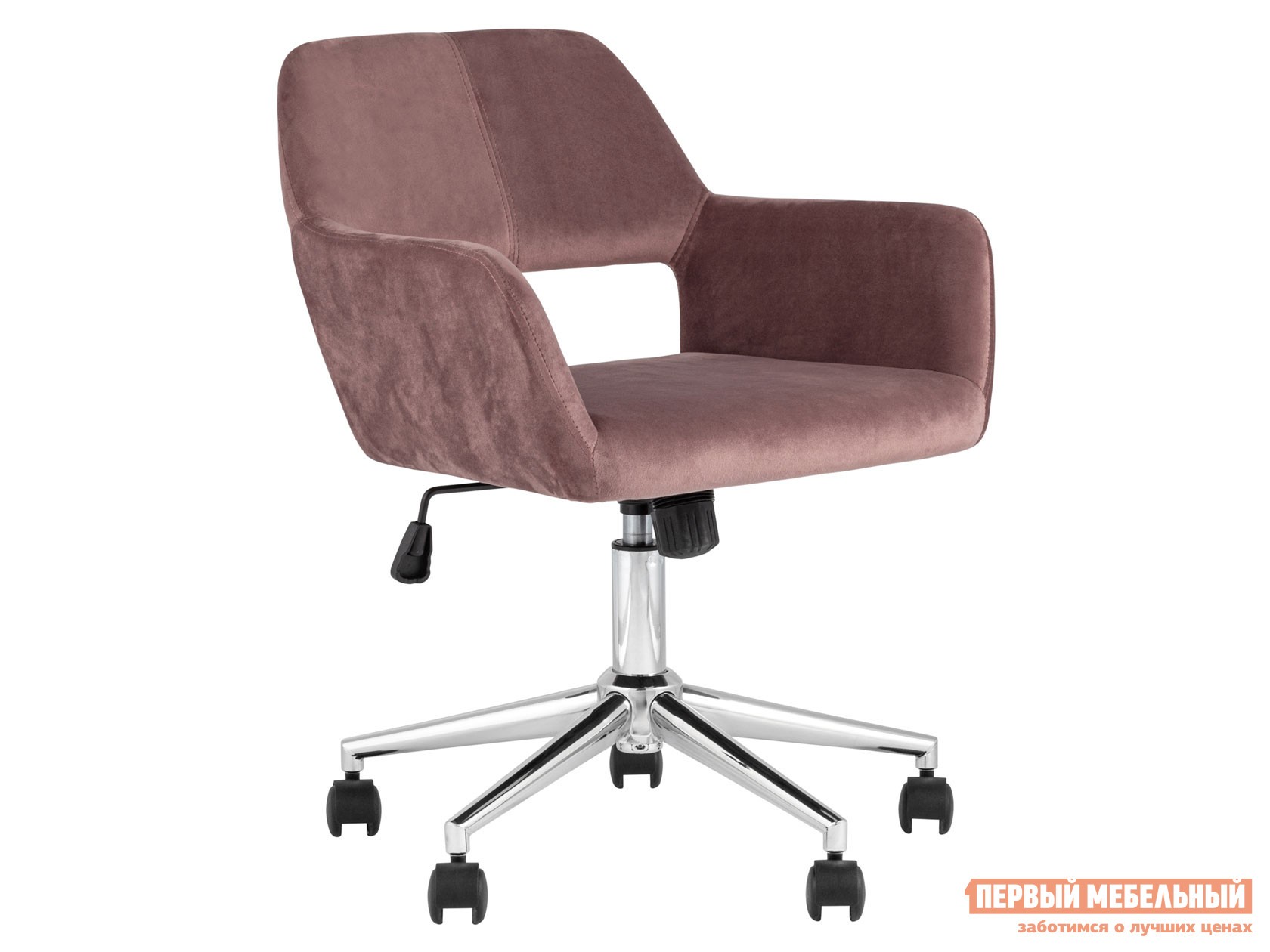 Офисное кресло  ROSS Розовый, велюр / Хром
