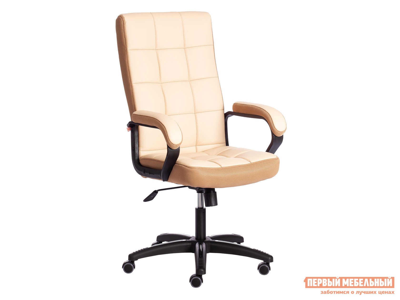 Офисное кресло  TRENDY (22) Бежевый, экокожа / Бронзовый, ткань