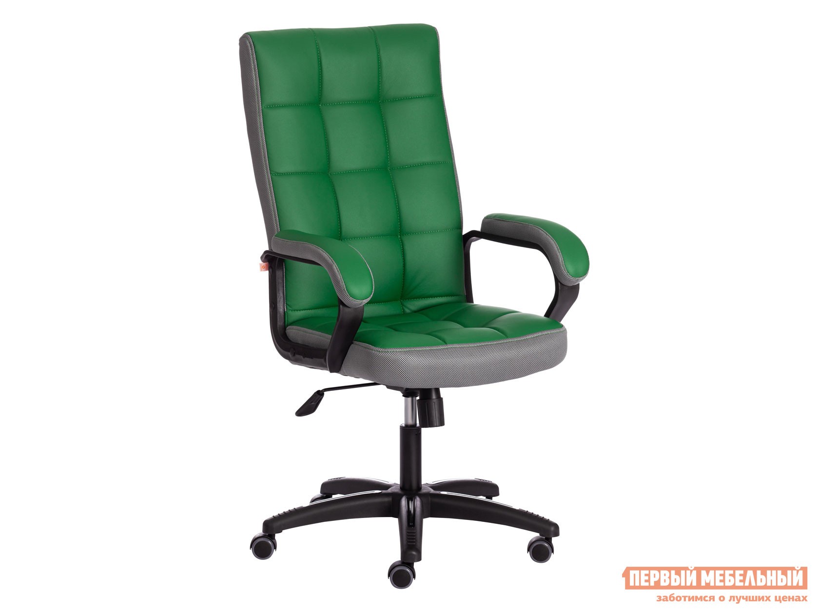 Офисное кресло  TRENDY (22) Зеленый, экокожа / Серый, ткань