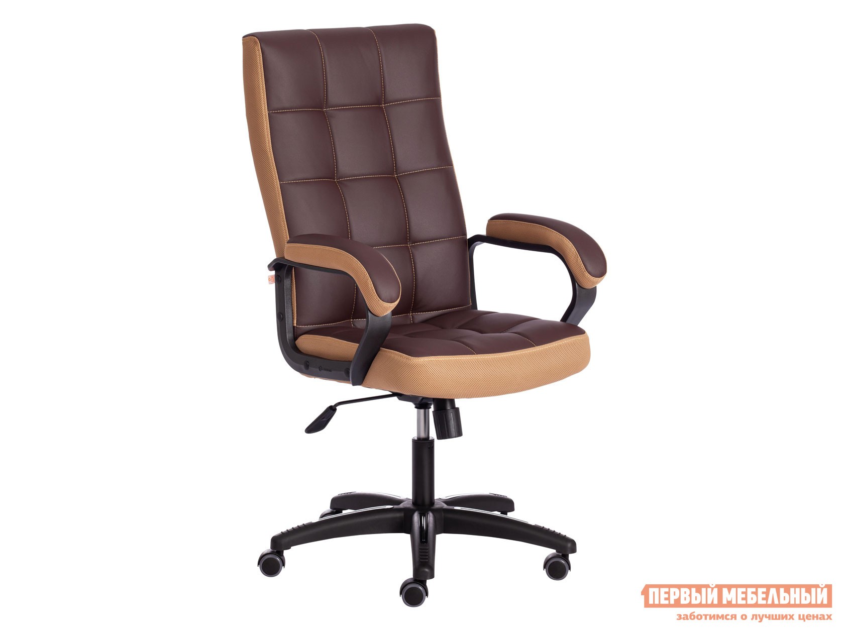 Офисное кресло  TRENDY (22) Коричневый, экокожа / Бронзовый, ткань