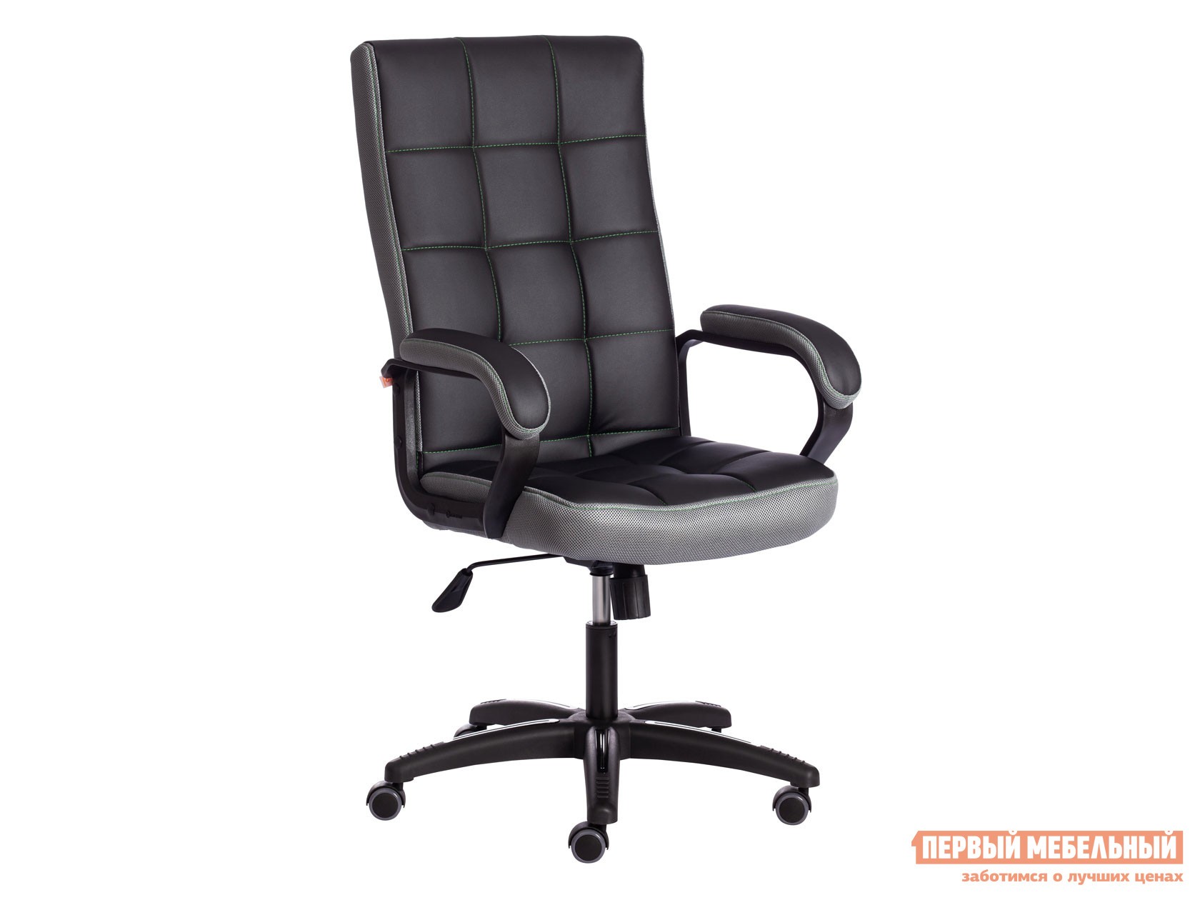 Офисное кресло  TRENDY (22) Черный, экокожа / Серый, ткань