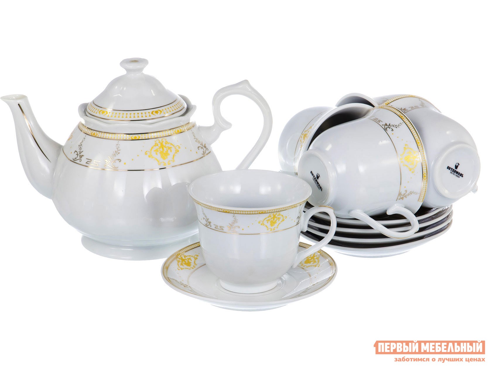 Сервиз для горячих напитков  Сирма 12 предметов Белый, фарфор