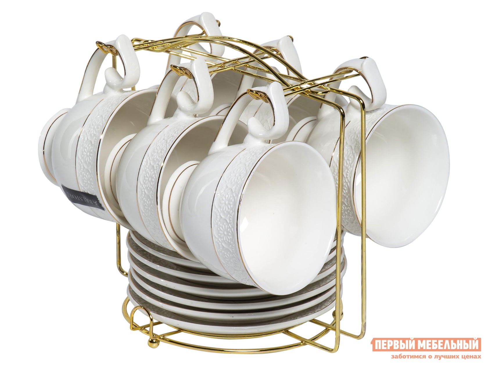 Сервиз для горячих напитков  Астерия 12 предметов Белый, фарфор